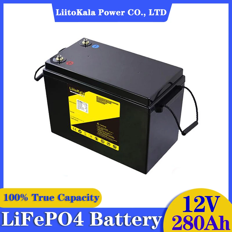 

12V 280Ah LiFePO4 Battery BMS Lithium Power Batteries 4000 Cycles For 12.8V RV Campers Golf Cart Off-Road Off-grid Solar Wind