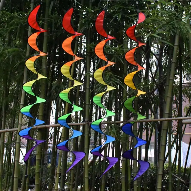 

Outdoor Hanging Rainbow Rotating Vertical Colorful Windmill Kindergarten Decorative String Pinwheel Festival Layout Supplies