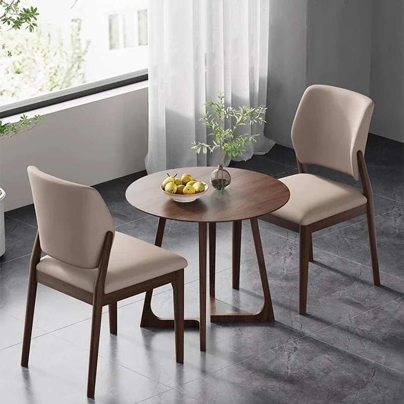 Обивка Кухонный обеденный стул Nordic Wood Простой многоцветный из массива дерева для