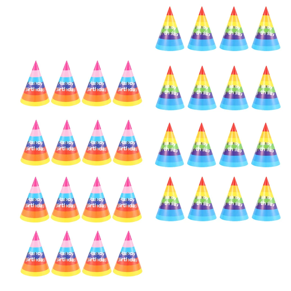 

Birthday Party Hats Hat Kidspaper Cone Cap Baby Happyrainbow Adults Kid Mini Headband New Year Decor Tiara Costume Pompom B