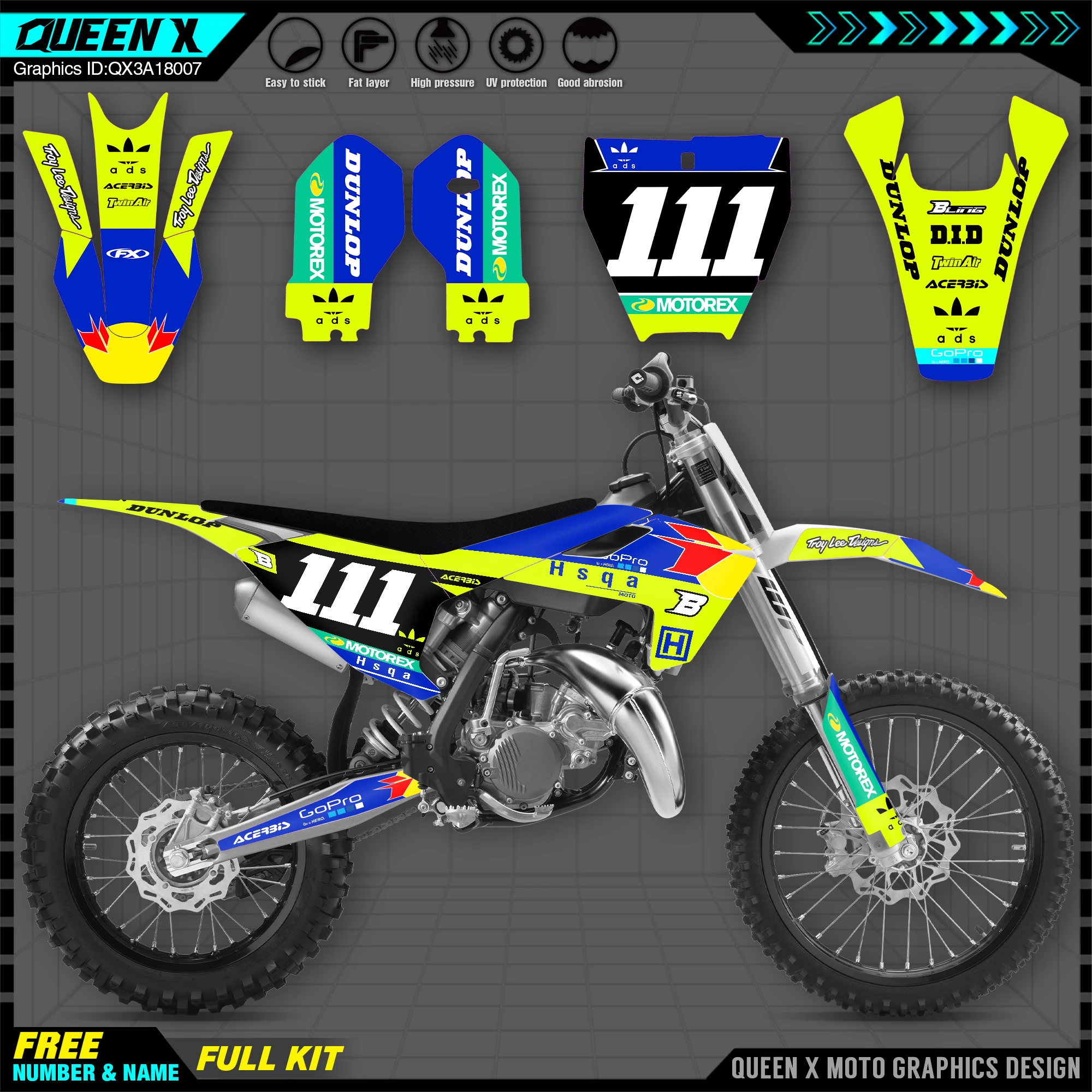 

Новая команда QUEEN X MOTOR пользовательские графики и Фоновые наклейки стикеры наборы подходят для Husqvarna TC 85 2018 2019 2020 TC85 Graphics