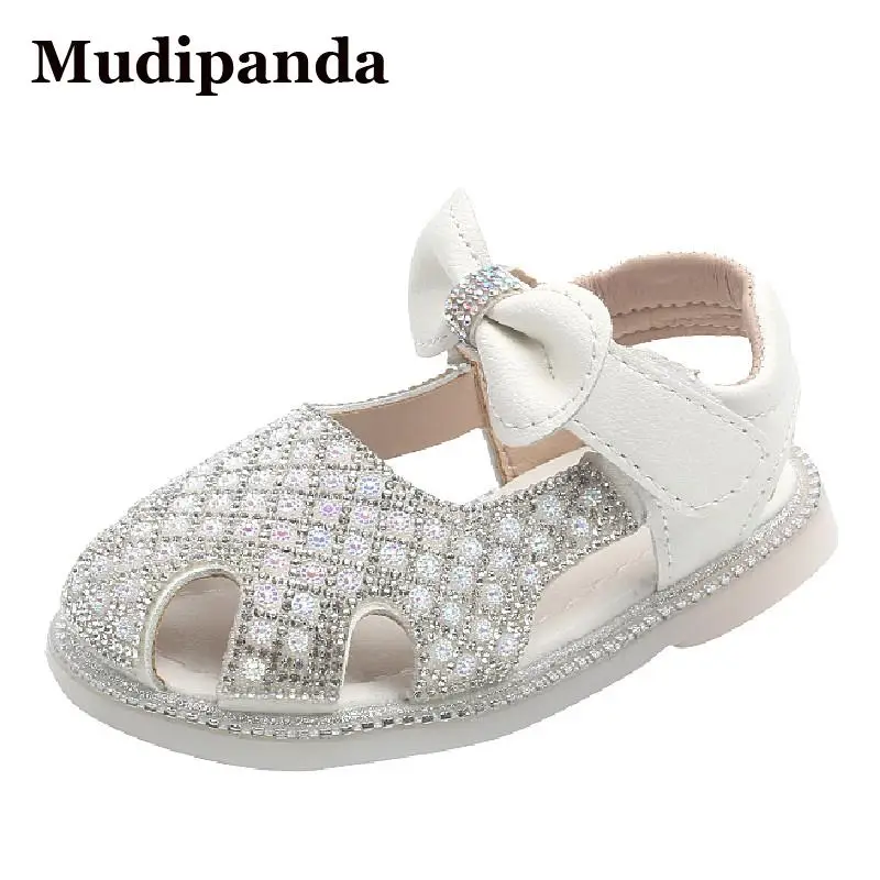 

Kids Girls Sandals Lovely Bow Baby Girls Birthday Dress Princess Shoe Closed Toe Infant Walking Shoes Summer Children Sandals Pu