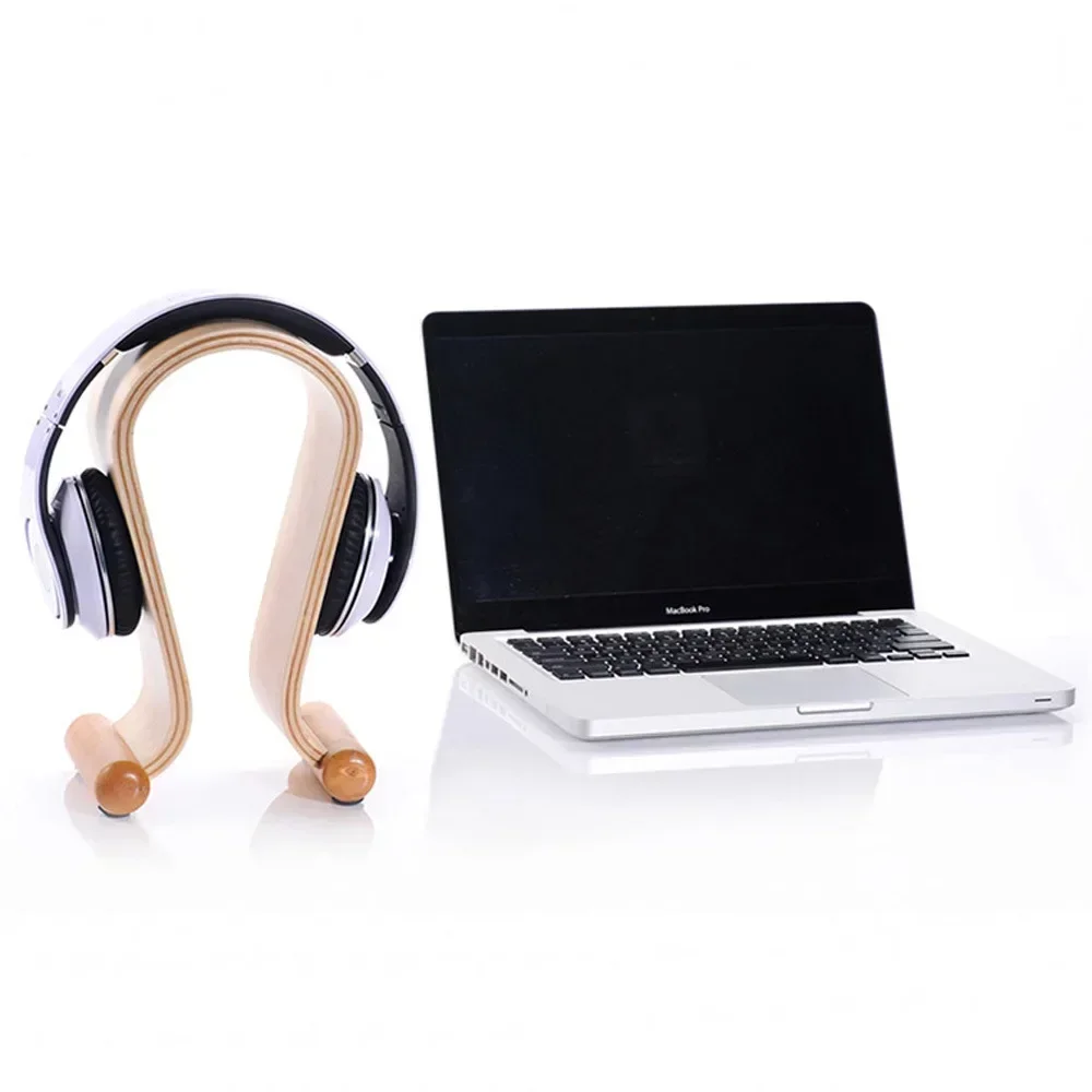 Стильная U-образная подставка для наушников из орехового дерева — кронштейн