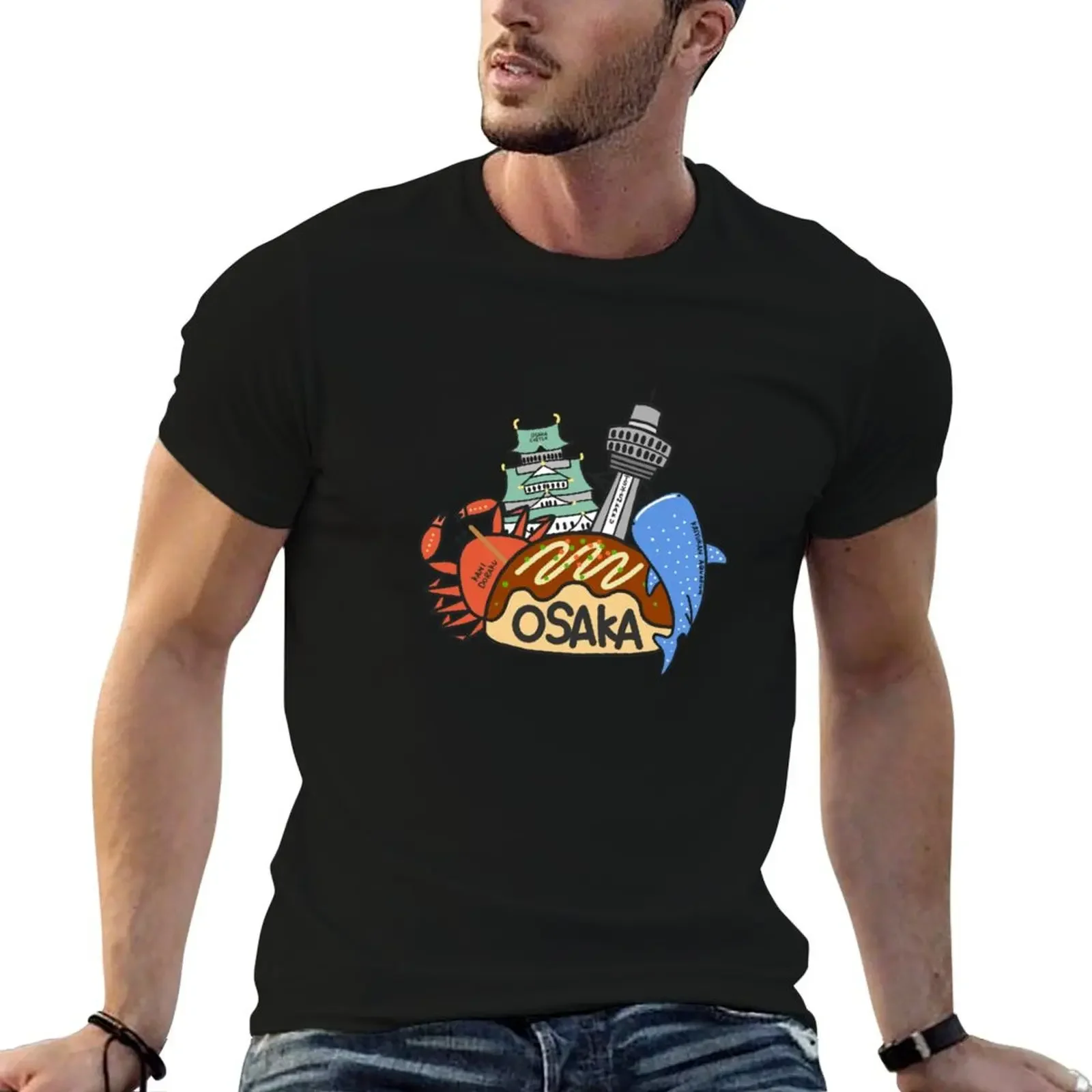 OSAKA Love Japan Osaka Logo Cute Funny Art Takoyaki Namba Souvenir футболка одежда таможенные мужские футболки