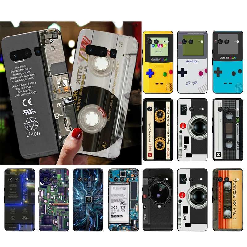 

Phone Case for Google Pixel 7 Pro 7a 6A 6 Pro 5A 4A 3A 4 XL 5 6 4 3 XL 3A XL 2 XL Funda Camera Cassette Game Battery Circuit