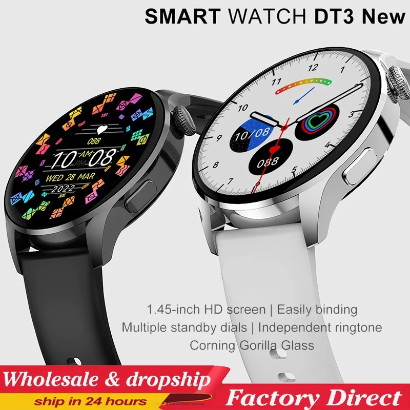 

DT3 New Smart Watch Men Woman Fitness Bracelet Heart Rate Blood Oxygen Monitor lndependent ringtone Sports Waterproof Smartwatch