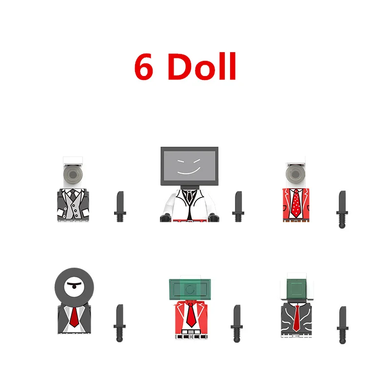 

Новинка, 6 фигурок MOC DIY Skibidi VS, модель унитаза, строительные блоки, Классические куклы, детские игрушки, подарок для детей