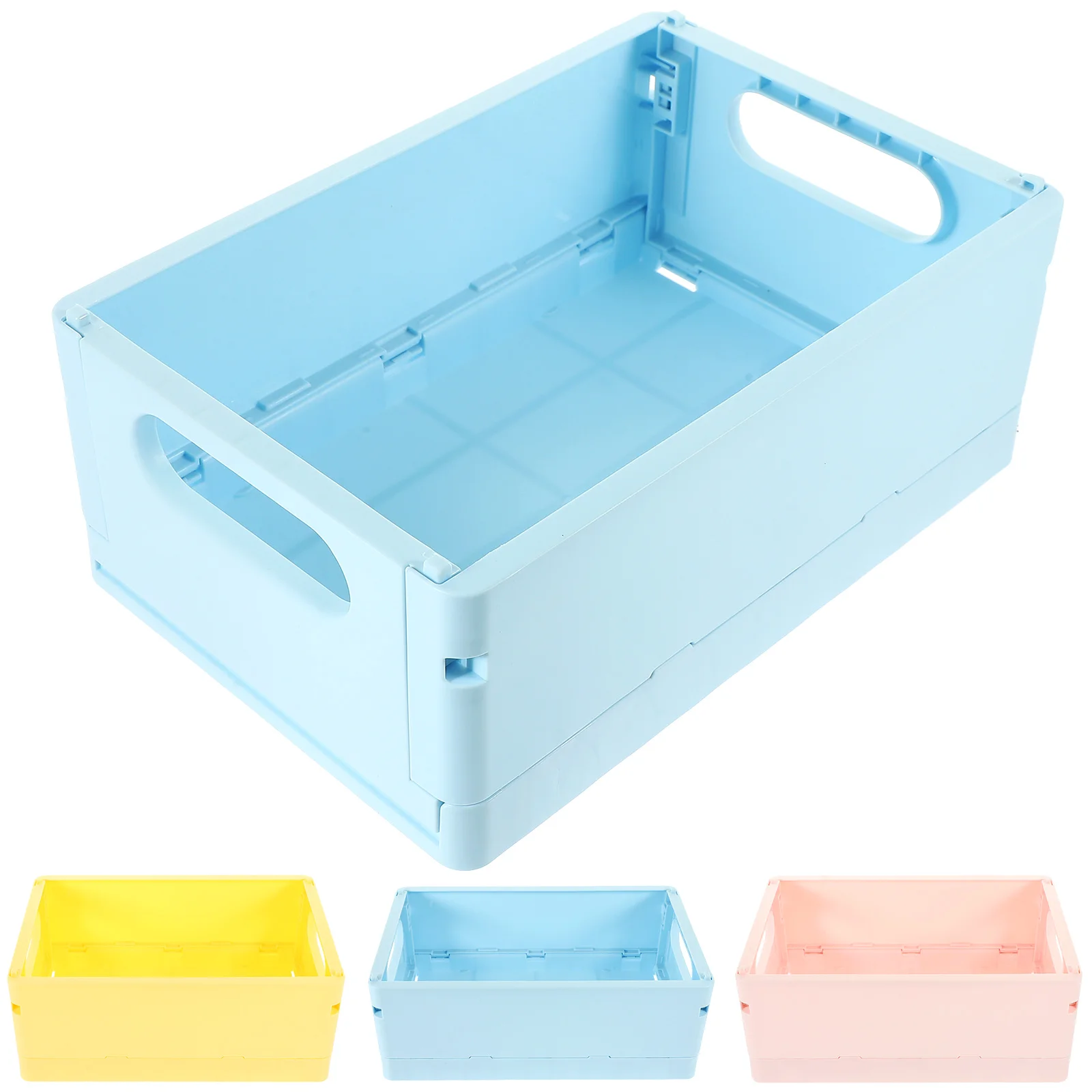 

4 Pcs Plastic Containers Desktop Storage Folding Basket Case Crate Cube Bin Collapsible Miss Sundries Organizers