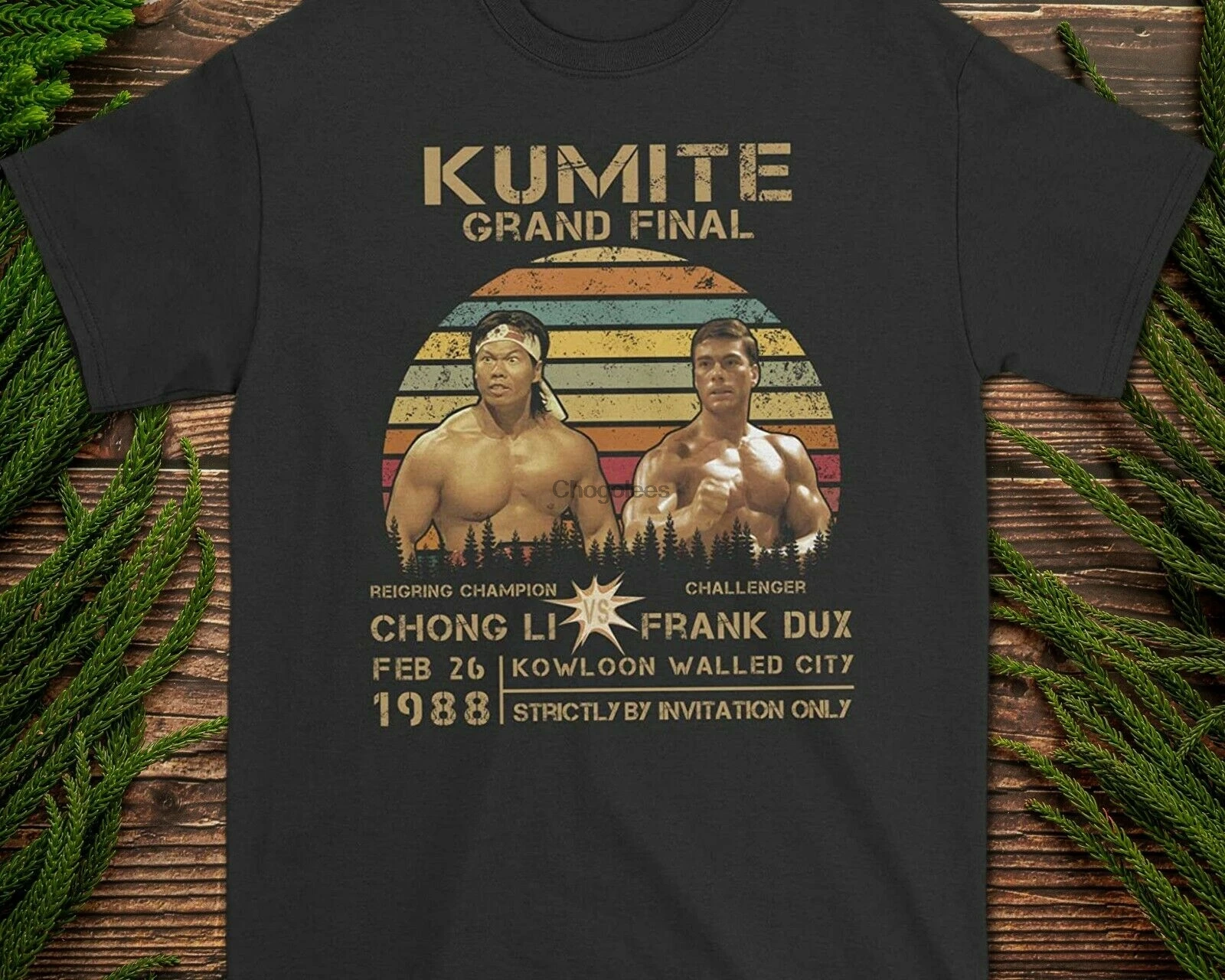 Винтажная футболка унисекс Kumite Grand финал Чжун ли в Фрэнксе Дукс рисунком крови |