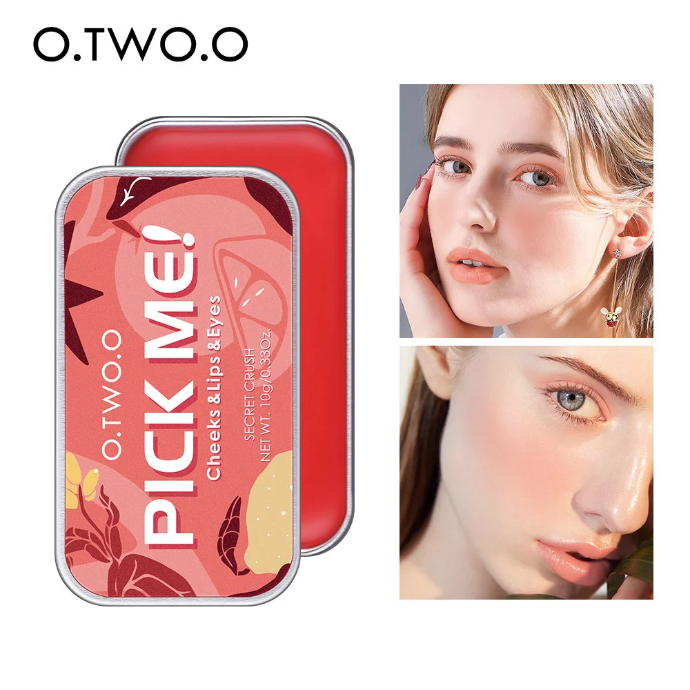 

O.TWO.O. Lipstick Eyeshadow Blush 3-in-1 Contour Palette Monochromatic Rouge Balm Naturally Enhances Qi Colour Makeup