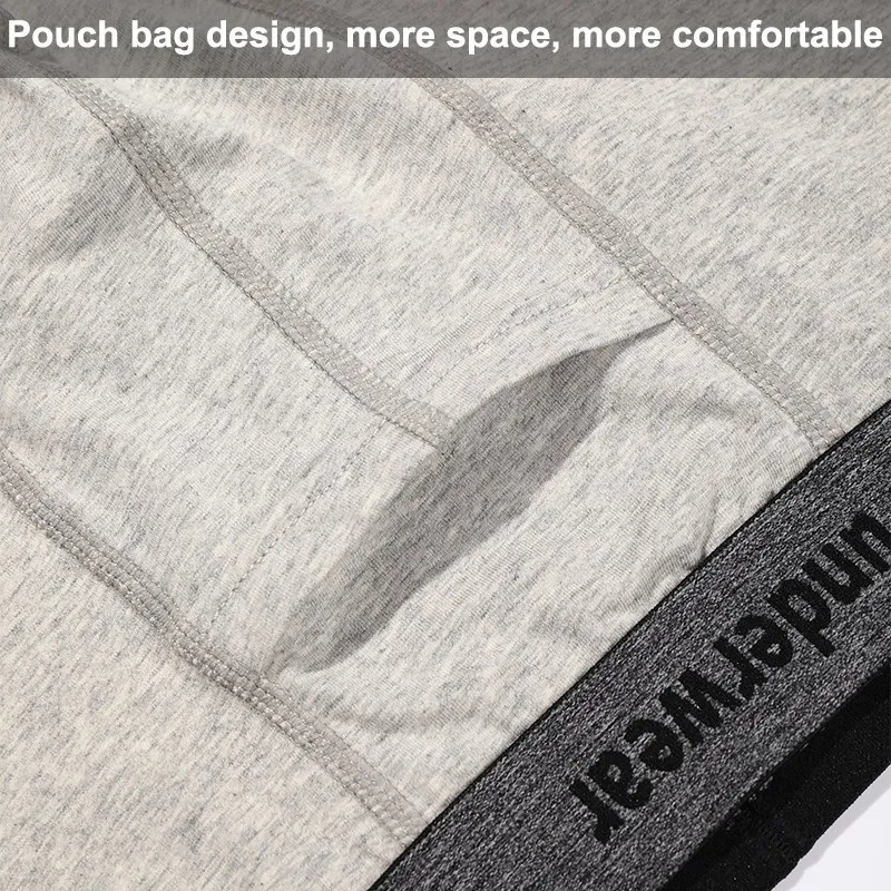 3pcs Men Breathable Long Leg Boxer Shorts Sports Sexy Elastic Mens Panties Underpants Boxershorts Natural Cotton Underwear