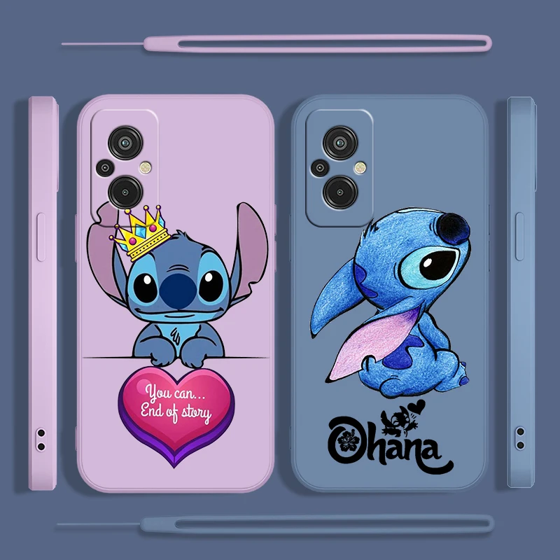 

Disney Stitch Cute For Xiaomi Redmi 12C 11A 10C 10X 9T 9C 9AT 9A 8A 7A A2 A1 Plus Prime Liquid Rope Phone Case