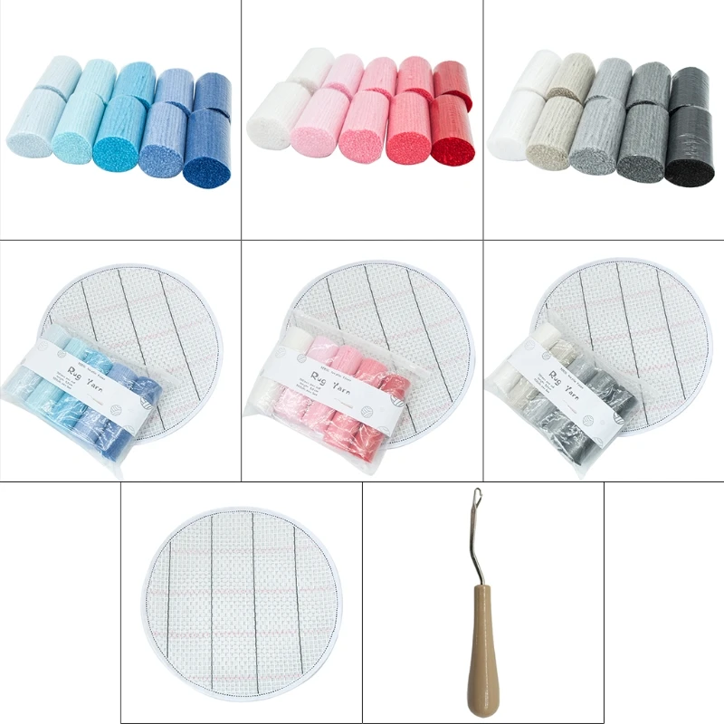 

Latch Hook Kit Handcraft Cushion 15 Assorted Colors Crocheting Knit Yarn for DIY Rug Carpet