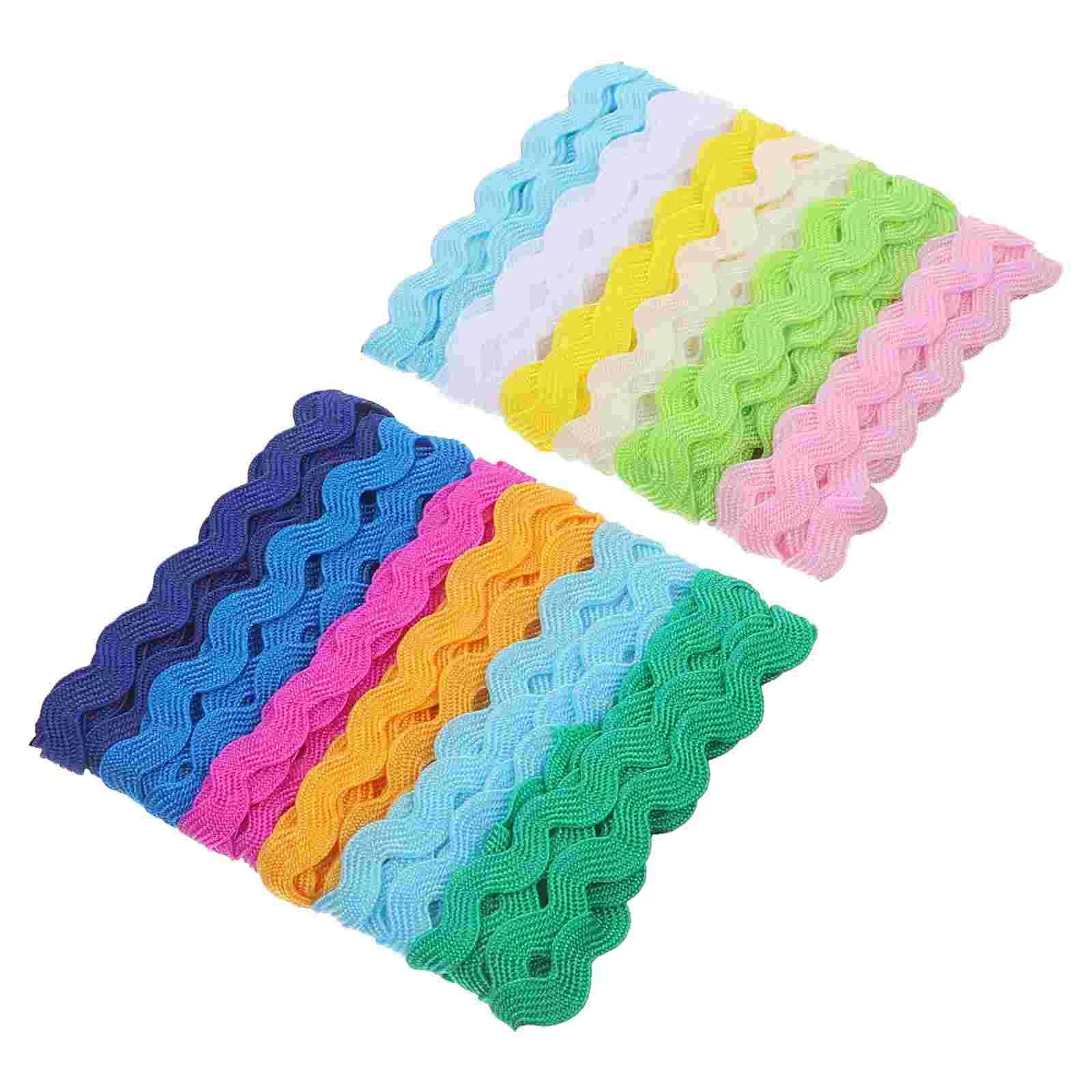 

2 Roll 8mm DIY Clothing Accessories Six Colors Row Wavy Ribbon S Shape Fabric Lace for Dress Sarees Blouses Caps Bags Sewing