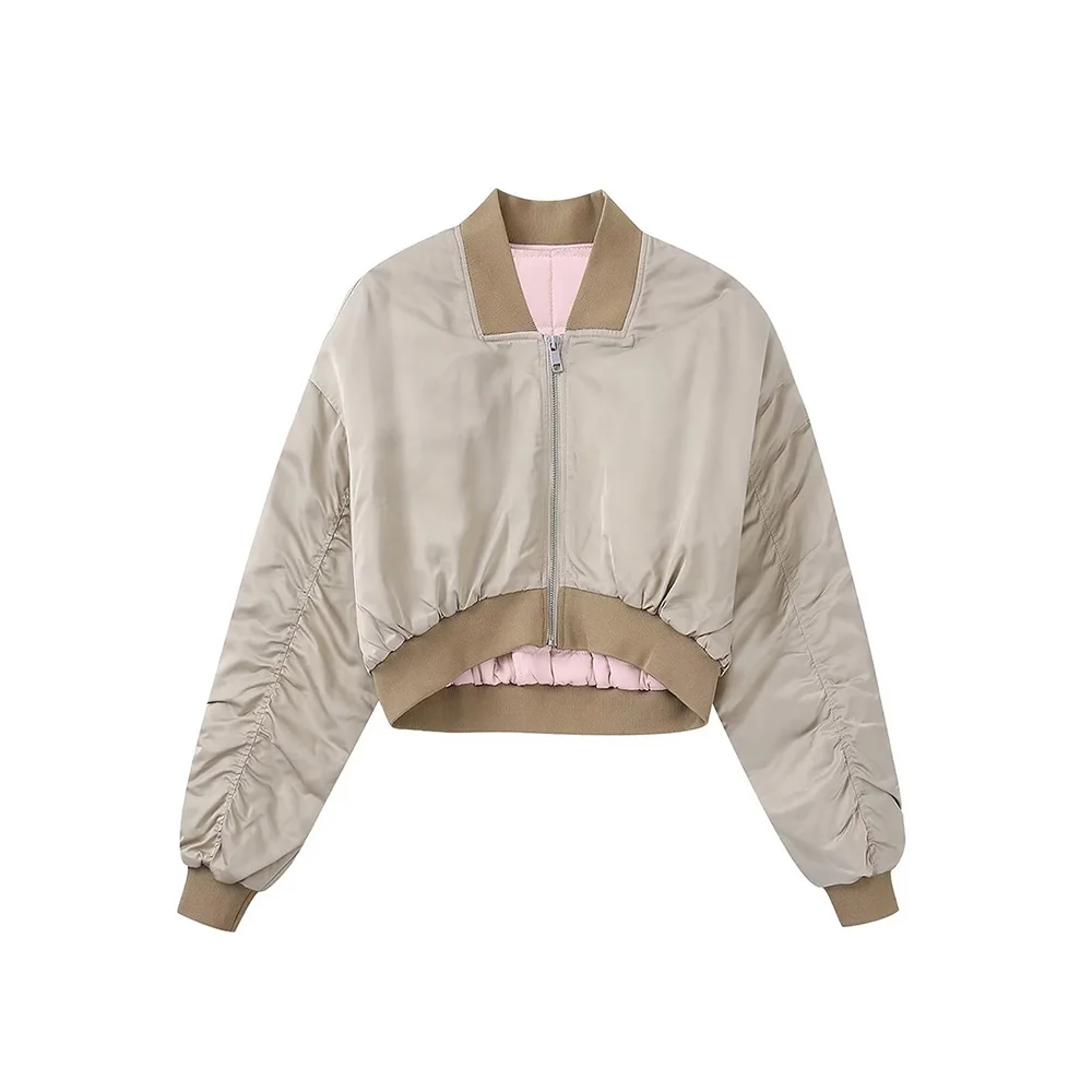 

DiYiG Women's 2022 New Fashion Thick Warm Bomber Jacket Coat Vintage Casual Zipper Long Sleeve Female Outerwear Chic Top Mujer