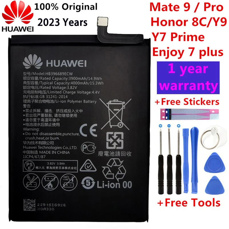 

Hua Wei Original HB396689ECW 4000mAh Battery for Huawei Mate 9 Y7 Prime Y7 2017 Mate9 Pro Honor 8C Y9 2018 Version Enjoy 7 plus