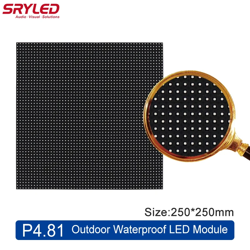 Модуль светодиодного экрана P4.81 250 мм × RGB SMD1921 Открытый водонепроницаемый IP65