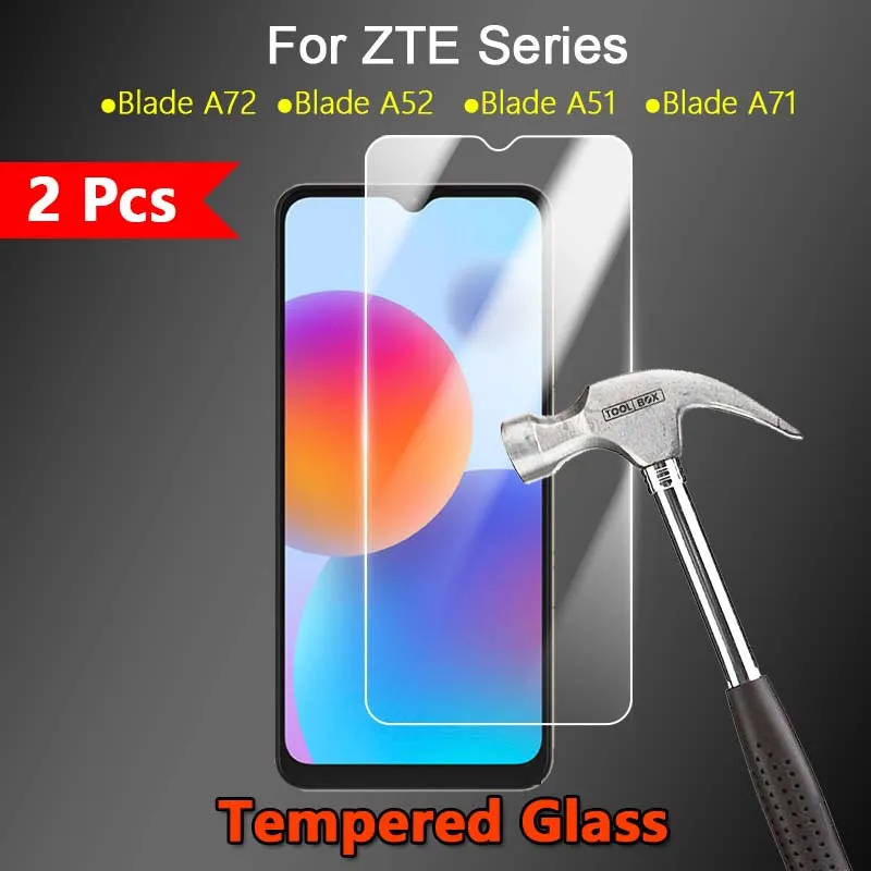 

2Pcs For ZTE Blade A72 A52 A71 A51 A31 V30 V40 Clear Ultra Slim 2.5D Anti-Scratch 9H Tough Tempered Glass Screen Protector Film