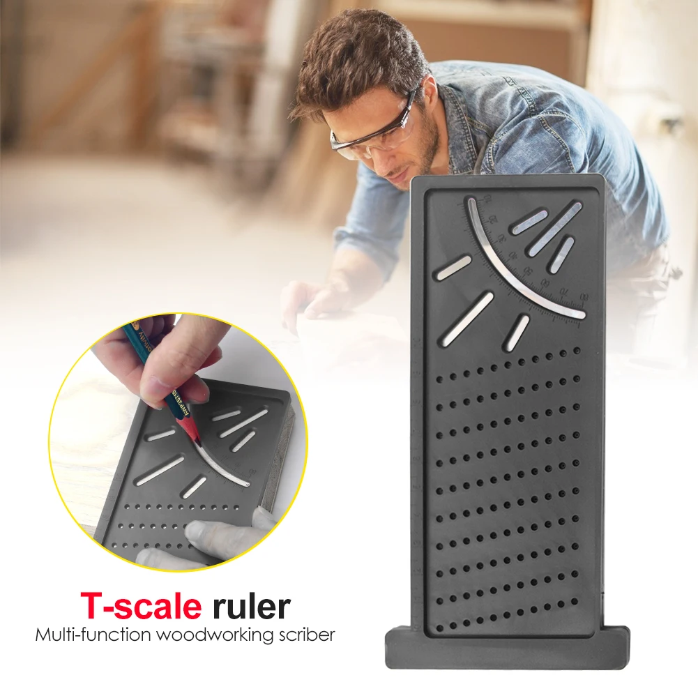 

Woodworking Scribe Mark Line Gauge T-Type Cross-Out Carpenter Angle Ruler Precision Measurement Measuring Tool