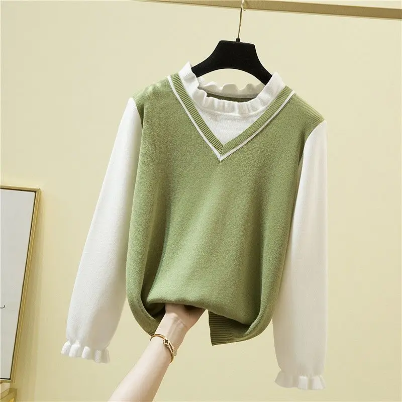 

Women's Clothing 2023 Autumn/Winter New Arrival Korean Version Loose Half High Collar Wear Versatile Knitted Sweater Underlay