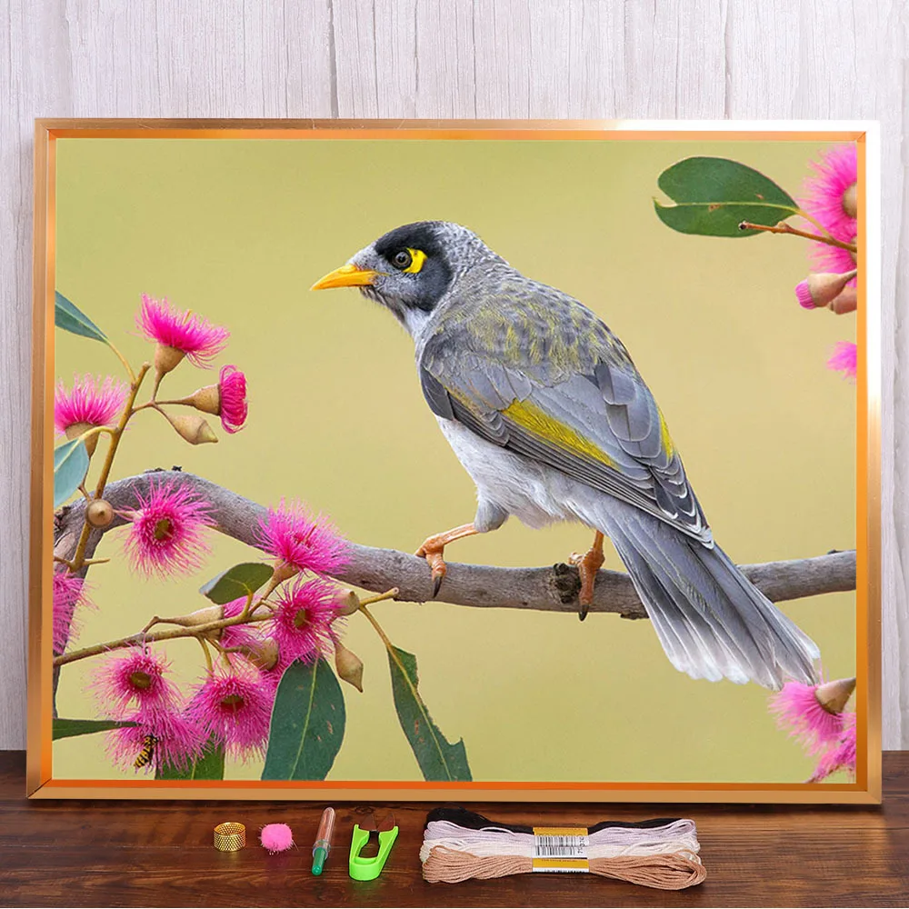 

Colored Bird Printed Canvas 11CT Cross Stitch DIY Embroidery Kit DMC Threads Handicraft Handiwork Craft Handmade Mulina