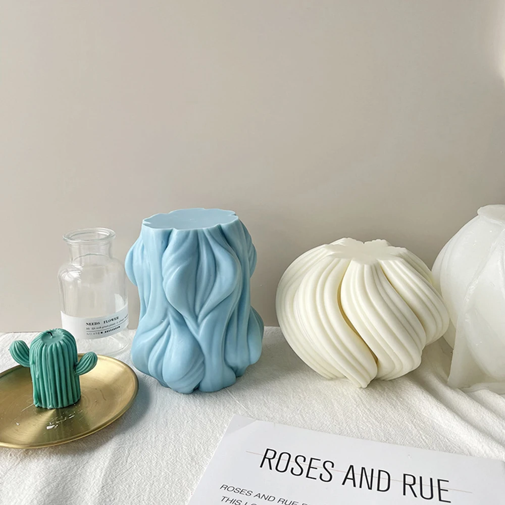 

Геометрические формы для свечей в виде волны, конуса, абстрактного искусства, декоративные волнистые полоски, современные свечи, силиконов...