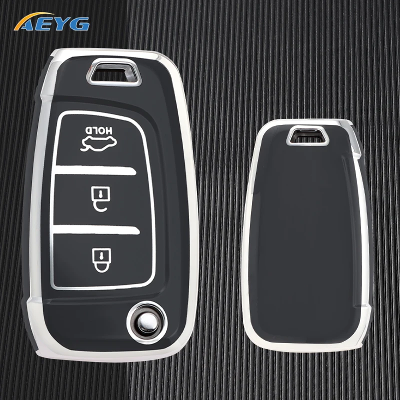 

New TPU Car Filp Key Cover Case Shell Fob For Hyundai Azera Elantra Solaris Tucson I30 I35 I40 KONA Genesis Santa Fe Verna KONA