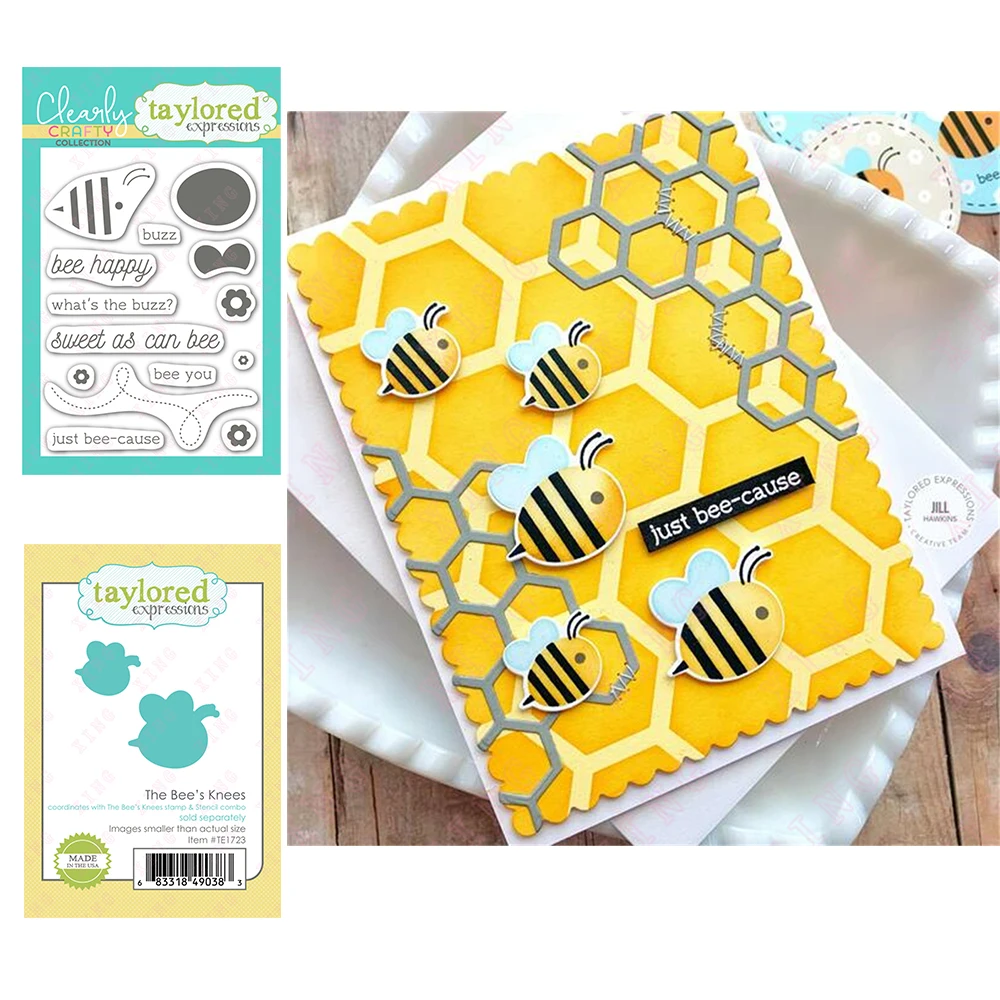 

2022 New Scrapbook Diary Decoration Embossing Molds Happy Bee's Knees Stamps Diy Greeting Card Handmade Craft Metal Cutting Dies