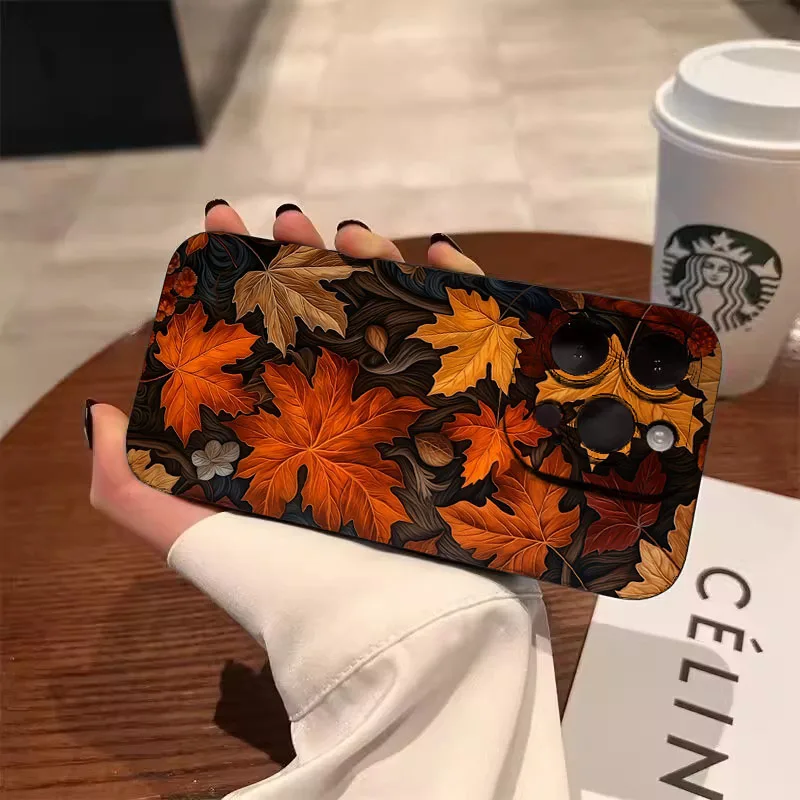 Фото Чехол для телефона с узором кленовых листьев для Xiaomi Poco X7 Pro, чехлы Poco M6 Pro 4G X6 X5 X3 F7 F5 F6, силиконовый мягкий чехол Fundas №4