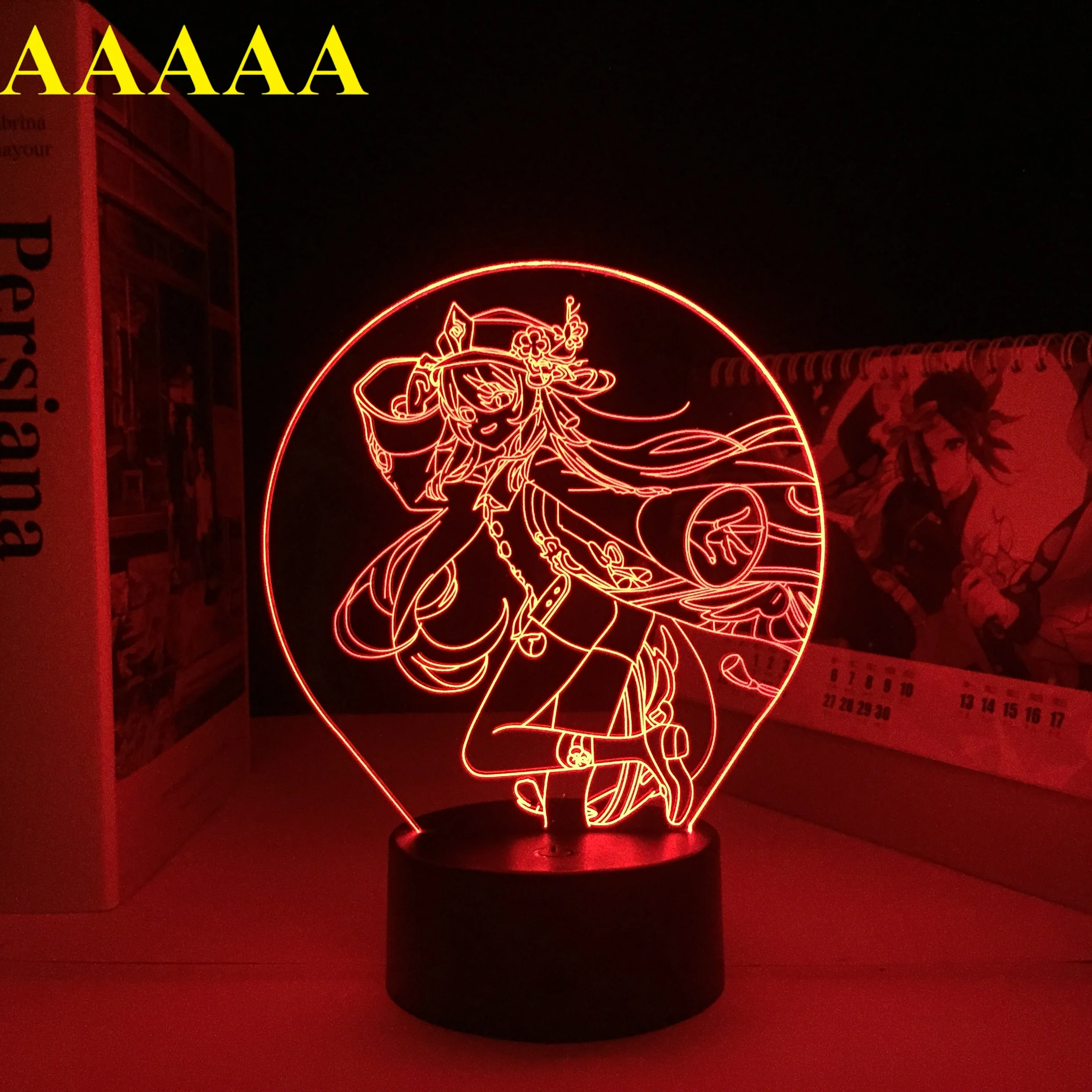 

Hu Tao Figure 3D LED Night Light Genshin Impact Acrylic LED Lamp Remote Control Game Lamp Drop shipping Home Decor Night Gift