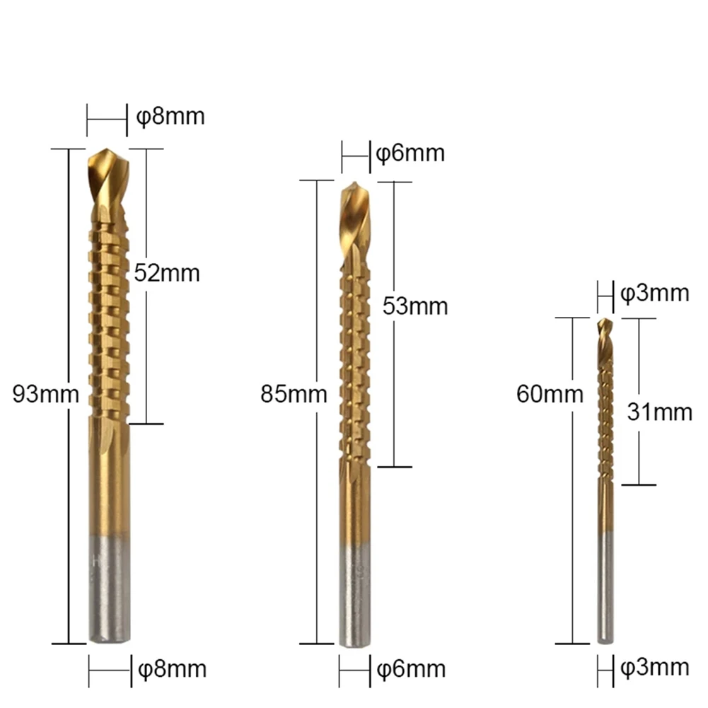

6pcs Step Drill Saw Drill Set Two Flute High Speed Steel Titanium Plating For Drilling Wood Plastics Steel Aluminium Accessories