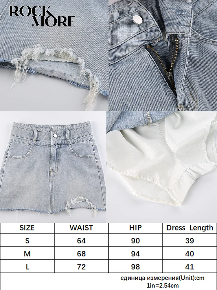 Юбка джинсовая женская летняя с высокой талией в стиле Харадзюку - купить по