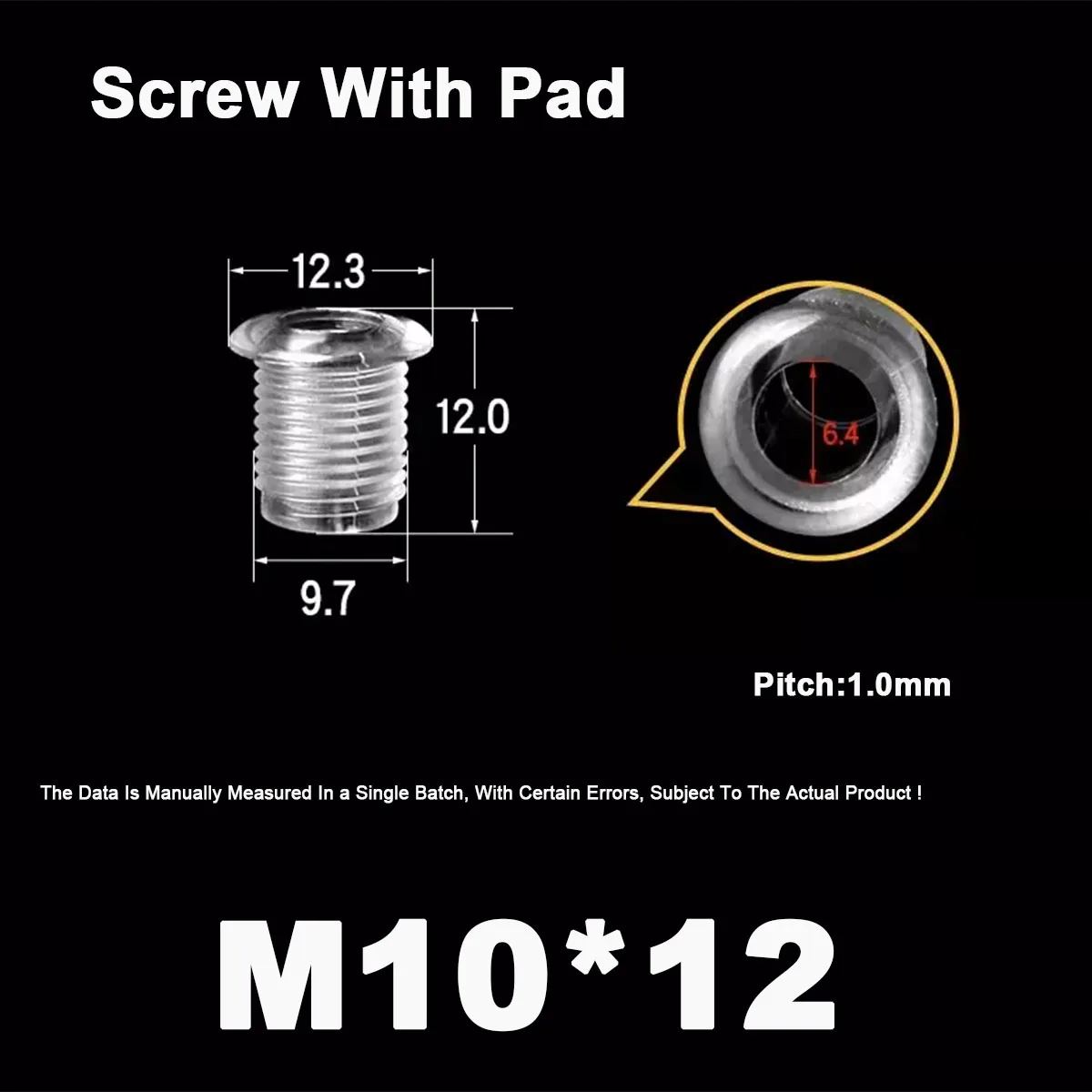 

Пластиковая прозрачная полая плоская/круглая головка, задняя фотография M6M10M12