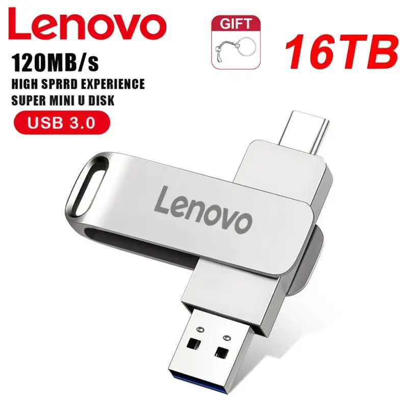 Lenovo 16TB USB флэш-накопители 3.0 металлический ручка 8TB OTG высокоскоростной