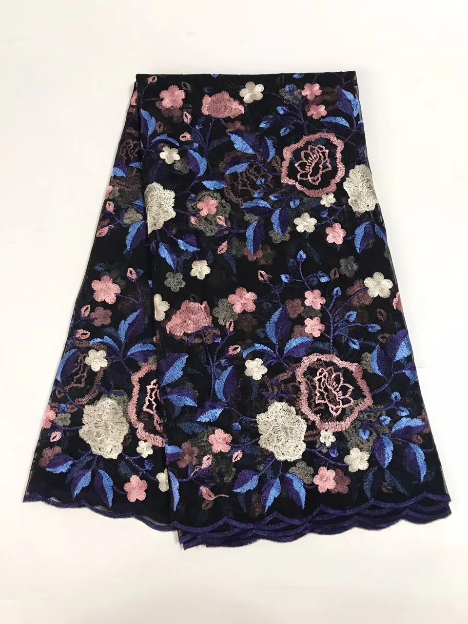 

High quality polyester nigerian wedding african lace fabric/ guipure cord lace fabric for party dress in Yellow color AMZ916