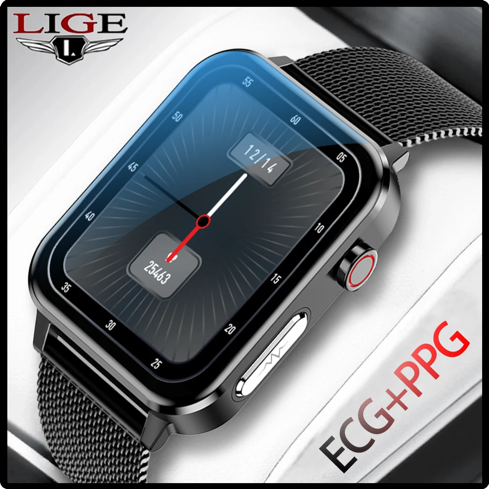 Смарт-часы LIGE мужские/женские с пульсометром и фитнес-трекером |