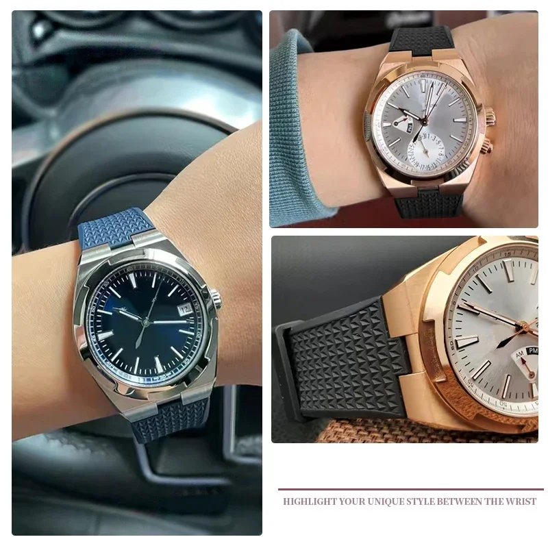 Ремешок из фторкаучука для часов Vacheron Constantin 450 Cross Sea 4500V 5500v 7900v, высококачественный, с быстрым снятием, серия 7900v (art.: 3920d9b32b9a4) - 3920d9b32b9a4