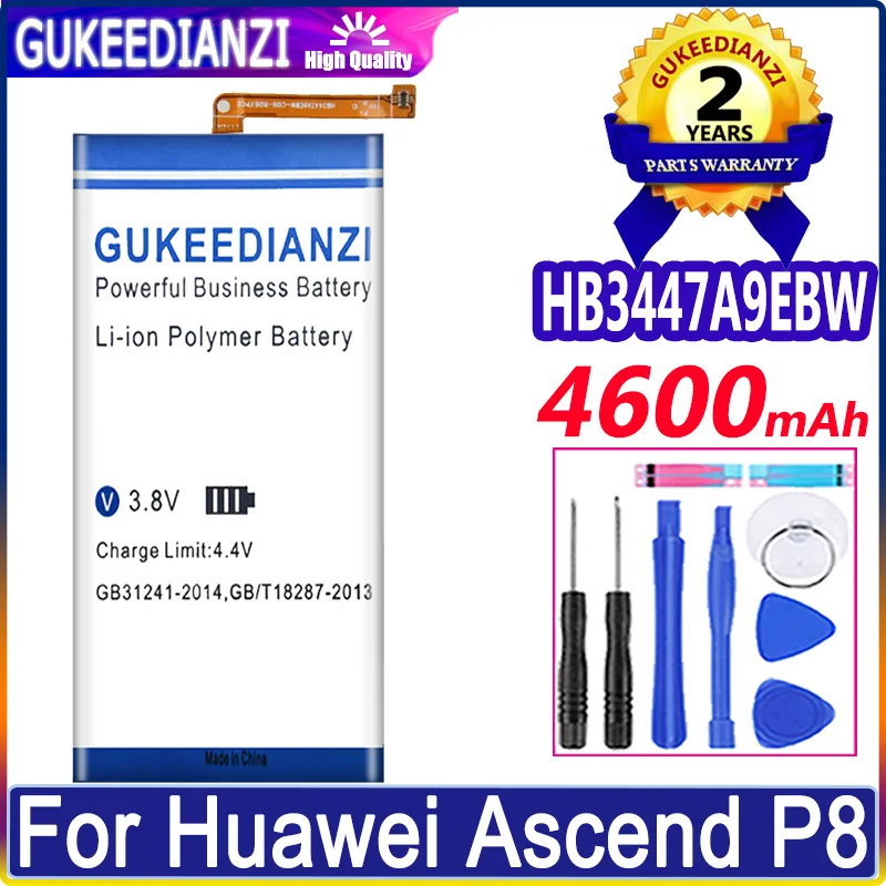 

Large Capacity Replacement Battery HB3447A9EBW Bateria For Huawei Ascend P8 GRA-L09 GRA-UL00 GRA-UL10 4600mAh Li-ion Battery