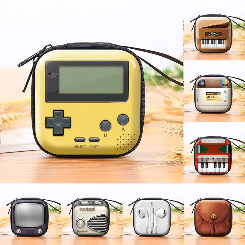 

Tinplate Coin Purse Earphone Storage Bag Vintage Game Camera Pattern Coin Purse Key Coin Coin Bag Coin Purse Zipper Wallet Purse