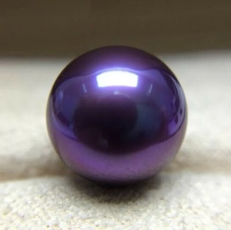 

HUGE 16MM NATURAL SOUTH SEA GENUINE PURPLE ROUND GOOD LUSTER BEST LOOSE PEARL 088