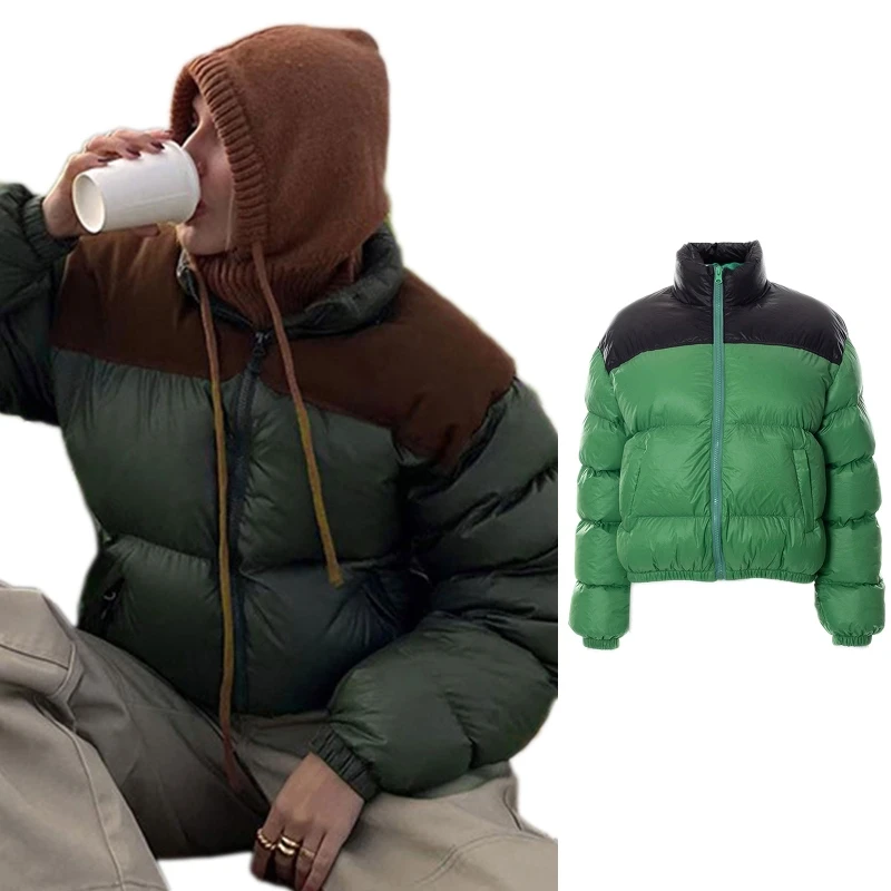 Stylish Casual Cotton-padded Jacket Women Short Down Padded Jacket Women Korean Version Bread Jacket Coat for Outside