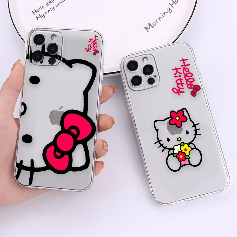 

Clear Apple 14 Case For iPhone Apple 14 12 13 Mini 11 Pro 8 7 6 6S Plus X XR XS Max SE Case para Cute Cartoon Hello K-Kitty 2023