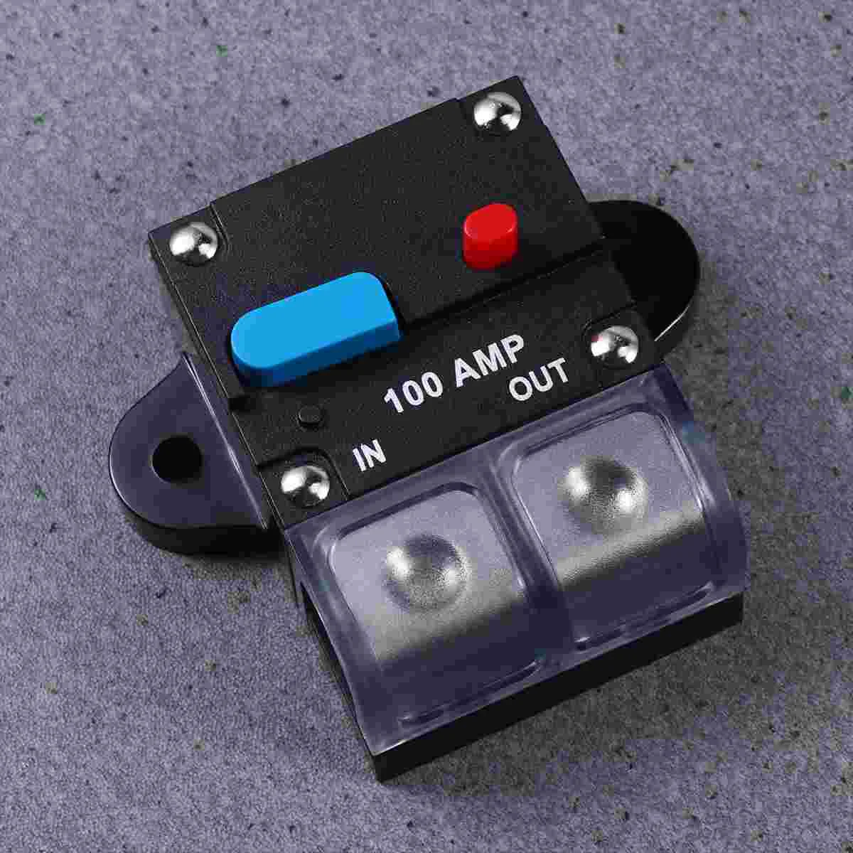 

100A Car Resettable Circuit Breaker Self-recovery Fuse Manual Reset Button Circuit Breaker Fuse Car Accessories (Black)
