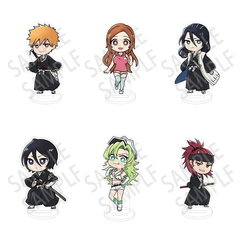 

10CM Anime BLEACH Figures Kurosaki Ichigo Inoue Orihime Kuchiki Byakuya Acrylic Stands Model Q Version Desk Decor Prop Fans Gift