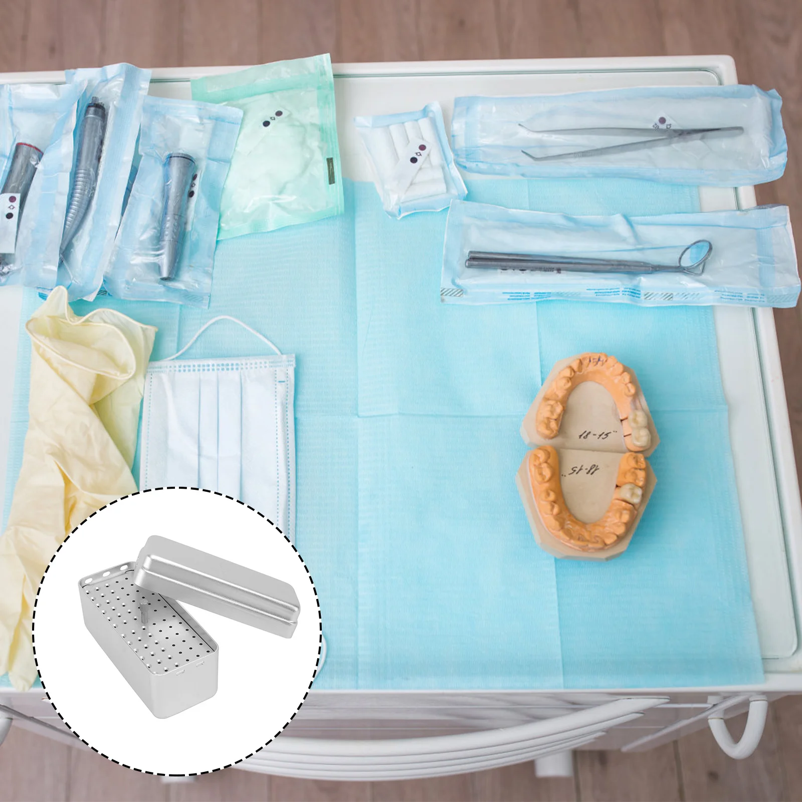 

1pc Sterilizer Case Aluminium Autoclave Practical 72 Hole Care Tools Box for