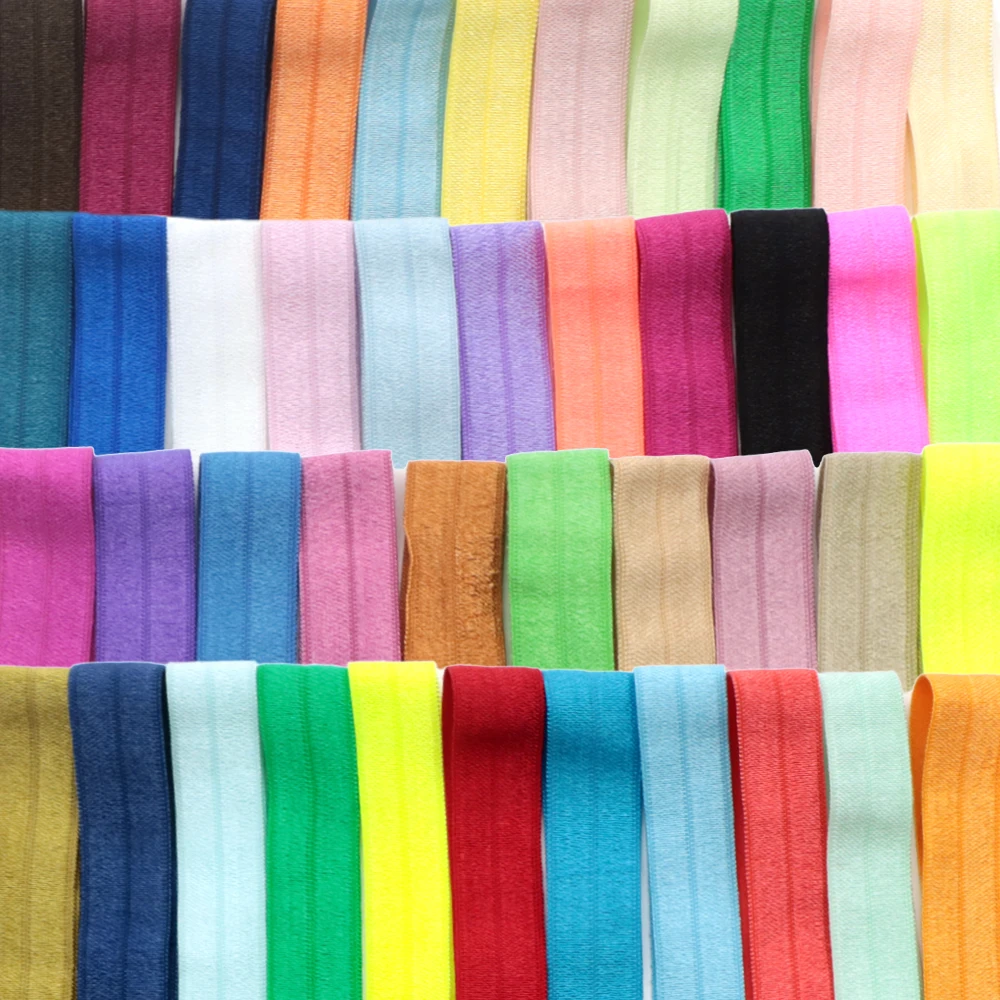 Однотонная недорогая Складная эластичная детская галстук для волос 5/8 дюйма 16 мм