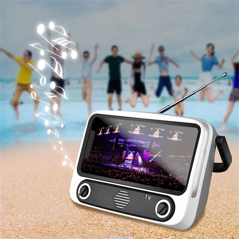 

Retro TV Bluetooth Speaker Wireless Bass Speakers FM Radio TF Card U Disk Reading Subwoofer Music Loudspeaker Mobile Phone Stand