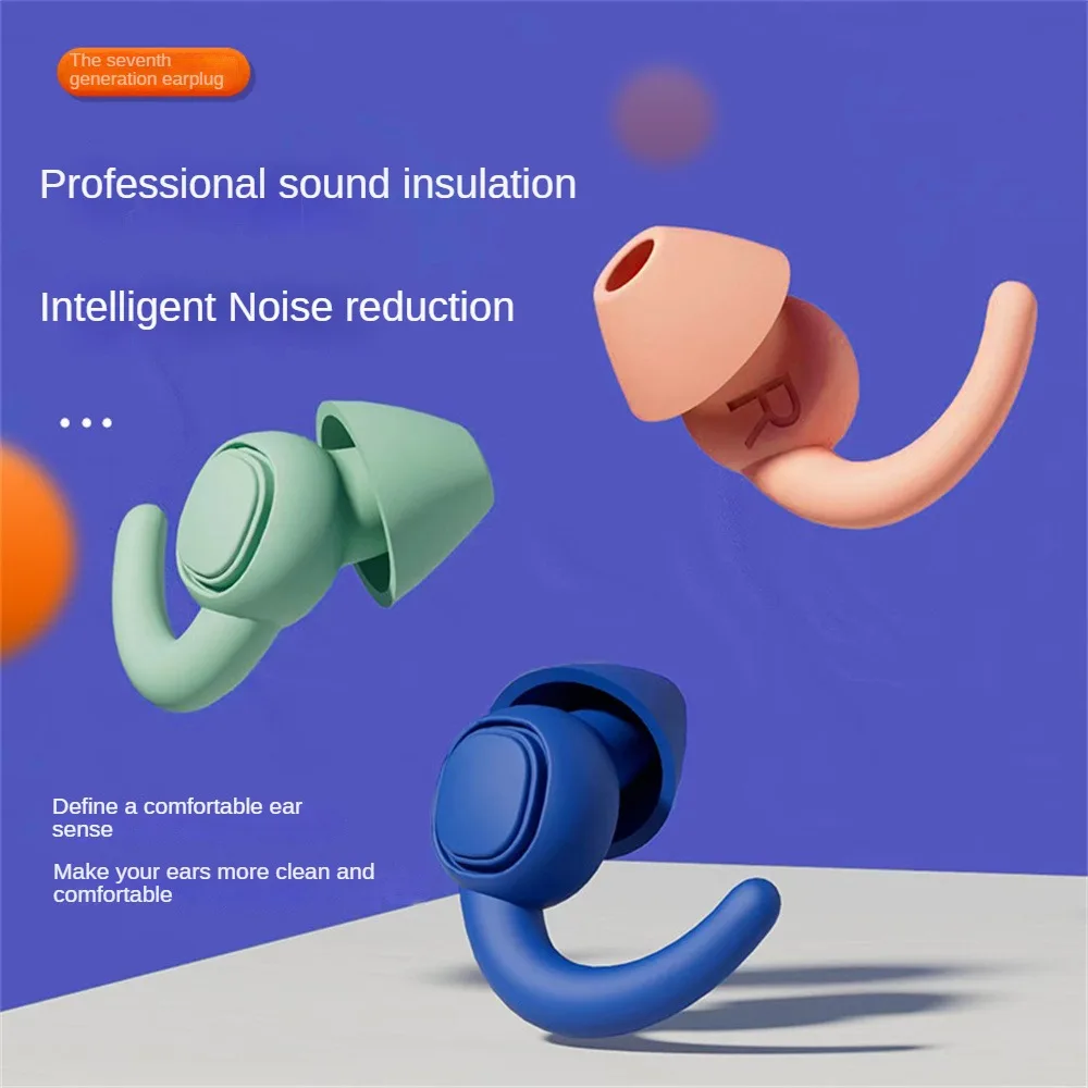 

Swimming Earplugs Silicone Waterproof Sleep Noise Reduction Sound Insulation Ear Plugs With Storage Box Swimming Accessories