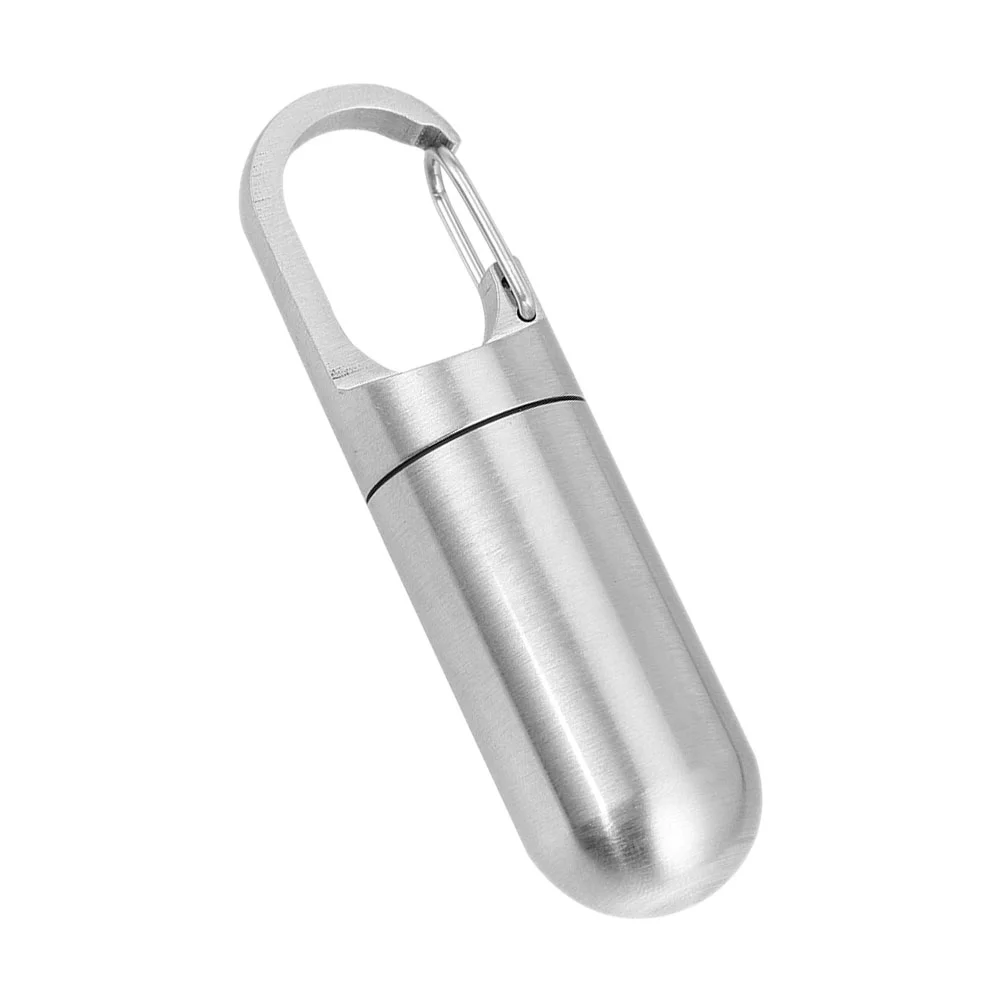 

Box Case Keychain Organizer Waterproof Travel Dispenser Holder Container Fob Metal Bottle Keyring Portable Daily Toothpick Vial