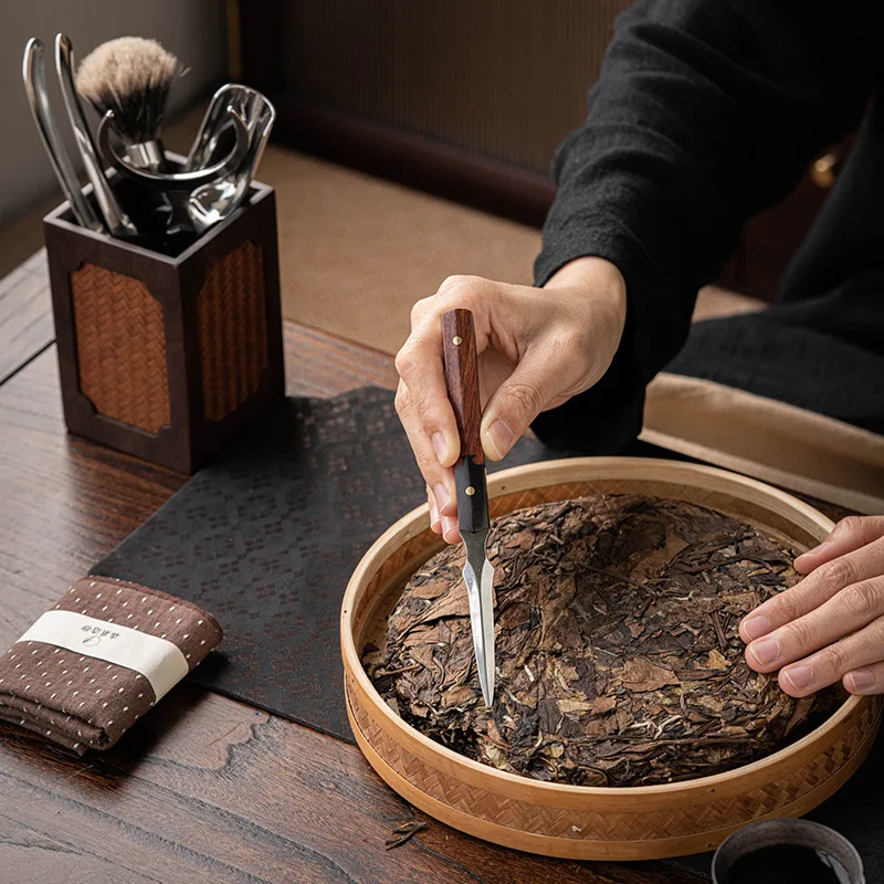 

New Six Items Set Mottled Bamboo Solid Wood Kung Fu Teaware Tea Clamp Tea Needle Tea Making Tools Accessories Tea Spoon